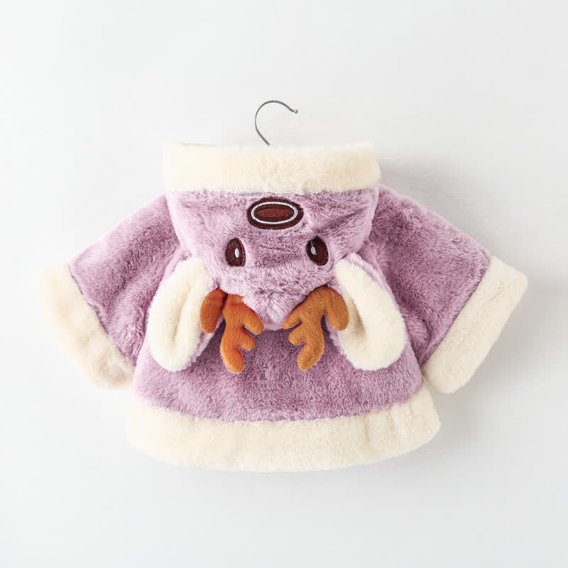 Baby Reindeer Fleece Hooded Warm Cape - image 8