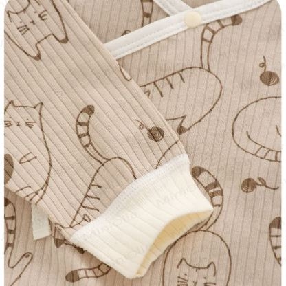 Baby Newborn Cat Ribbed Kimono Bodysuit - image 4