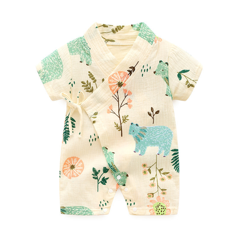 Baby Kimono Romper - Yellow Bear - 18-24M - image 4