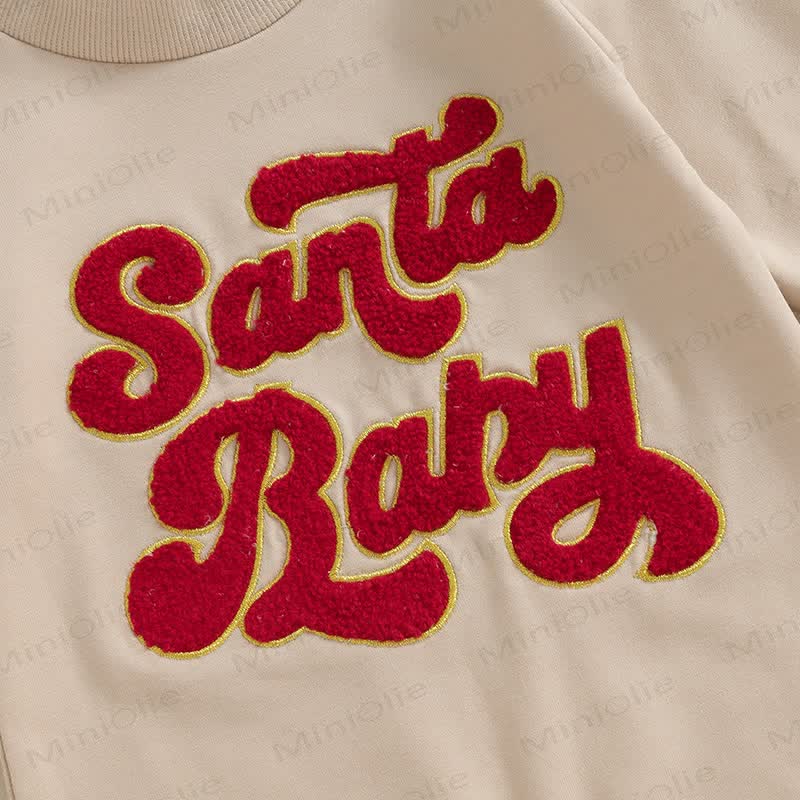 SANTA BABY MERRY MINI Baby Slogan Romper - image 9
