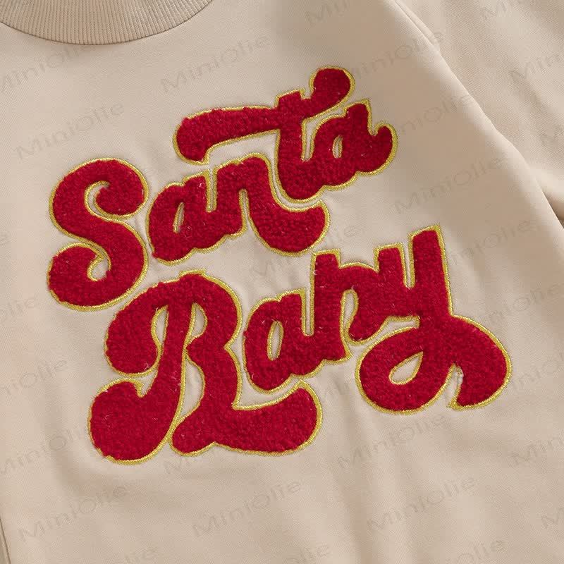 SANTA BABY MERRY MINI Baby Slogan Romper - image 9