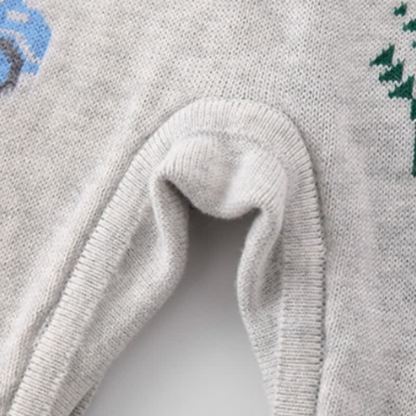 Baby Grey Car and Tree Pattern Snap Romper - image 6