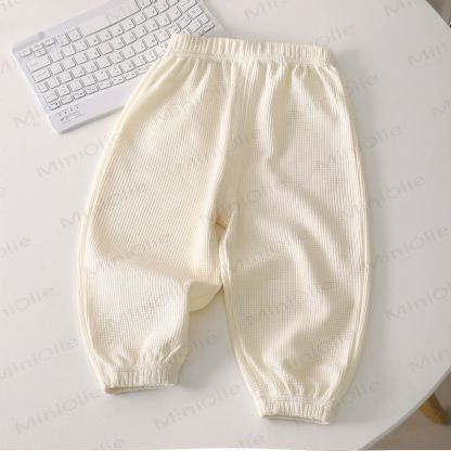 Baby Toddler Waffle Solid Color Pants - Beige - 6-7T - image 11