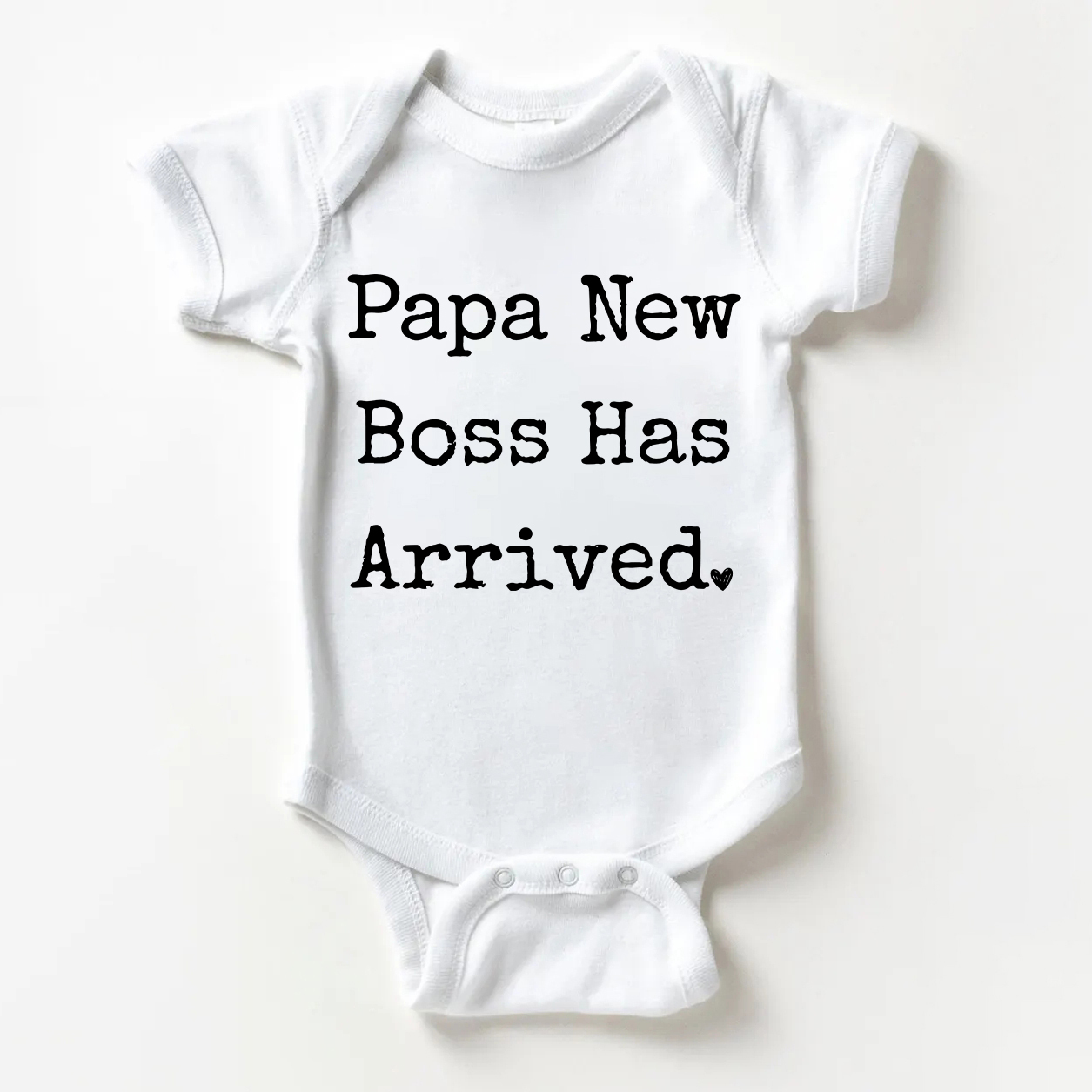 PAPA NEW BOSS HAS ARRIVED Baby Slogan White Bodysuit - White - 18-24M - image 1