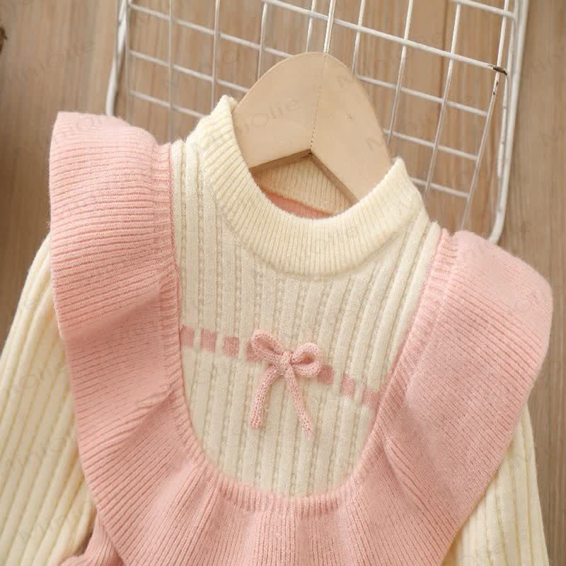 Toddler Girl Bows Knitted Dress - image 4