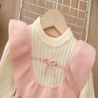 Toddler Girl Bows Knitted Dress - image 4