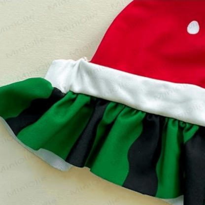 Baby Girl Watermelon 2-piece Swimsuit with Hat - image 3