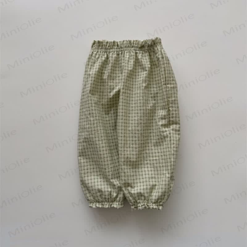 Toddler Tomato Dots Flower Plaid Pants - Green Plaid - 6-7T - image 18