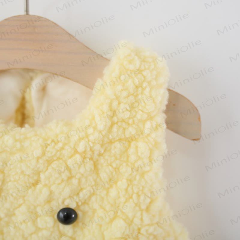 Baby Girl Yellow Duck Fleece Sleeveless Dress - image 8