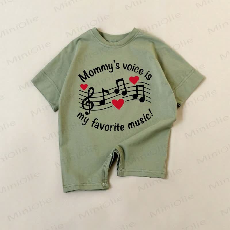 MOMMY'S VOICE IS MY FAVORITE MUSIC! Baby Green Romper - Green - 18-24M - image 1