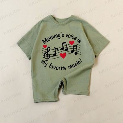 MOMMY'S VOICE IS MY FAVORITE MUSIC! Baby Green Romper - Green - 18-24M - image 1