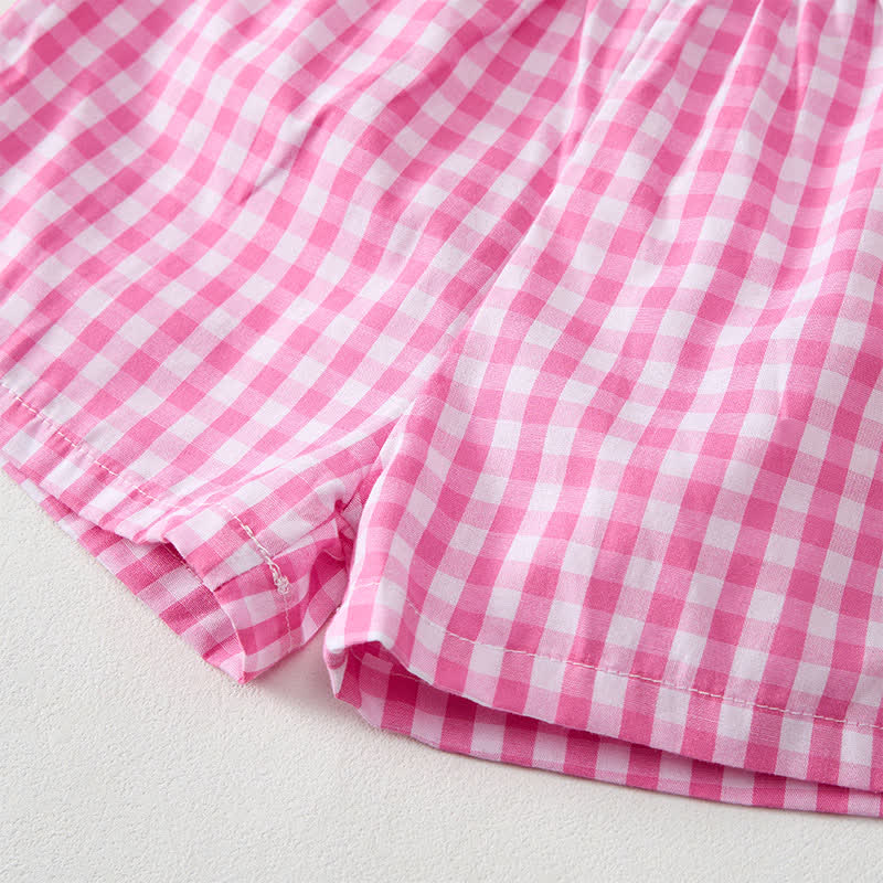 LA DOLCE VITA Baby White Tee and Pink Plaid Shorts 2-Piece Set - image 7