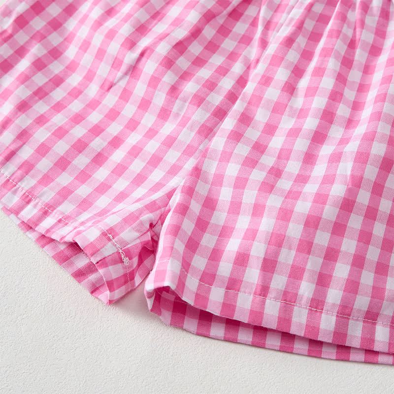 LA DOLCE VITA Baby White Tee and Pink Plaid Shorts 2-Piece Set - image 7