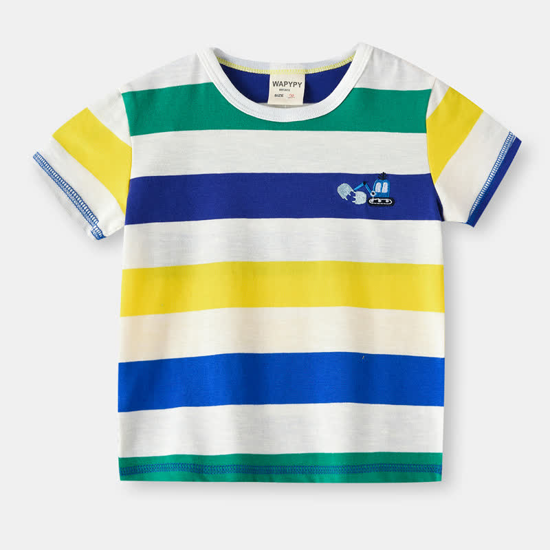 Toddler Boy Car Fox Fashion T-Shirt - Stripe - 8Y - image 2