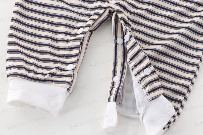 Baby Crew Neck Striped Romper - image 5