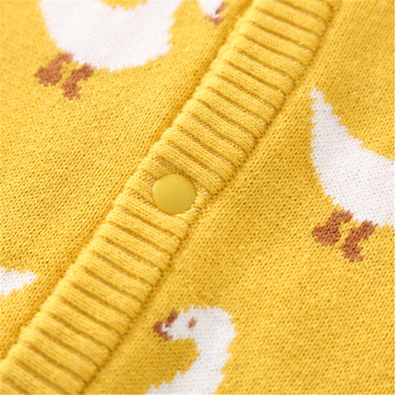  Baby Knitted Goose Yellow Romper - image 6