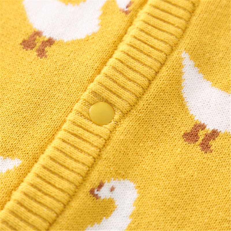  Baby Knitted Goose Yellow Romper - image 6