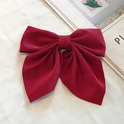 1PC Baby Plain Bow Hair Clip - Red - image 7