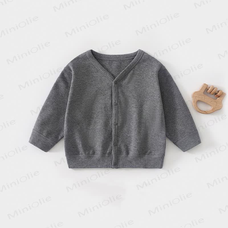 Baby Toddler Waffle Knit Front Snap Cardigan Coat - Deep Gray - 3-4T - image 6