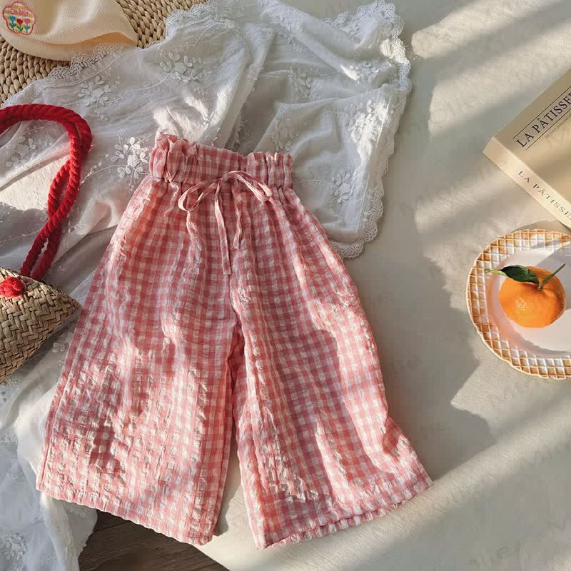 Toddler Girl Loose Plaid Soft Pants - Pink - 8-9T - image 9