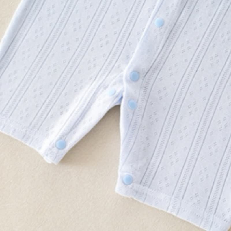 Baby Solid Color Short Sleeve Snap Front Pyjama Romper - image 13