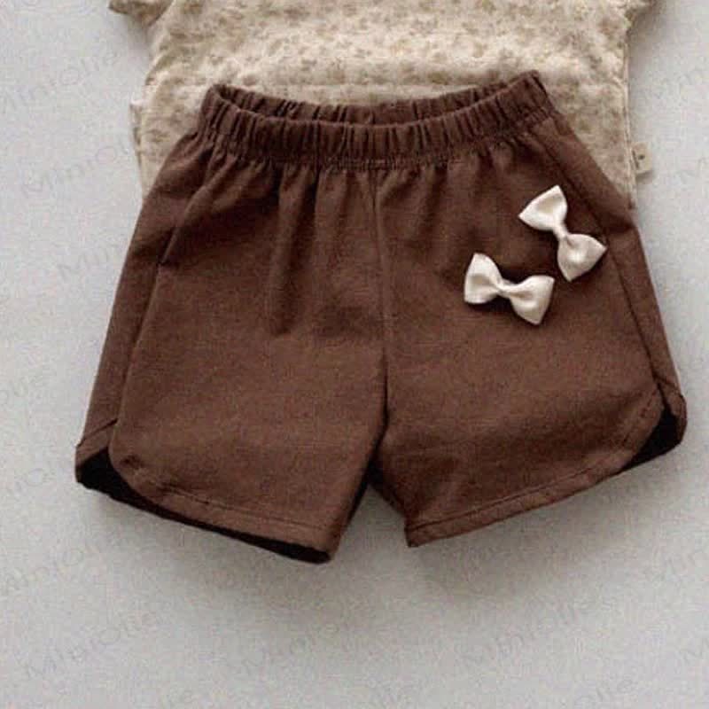 Baby Toddler Bow Plaid Linen Shorts - Brown - 5-7T - image 6
