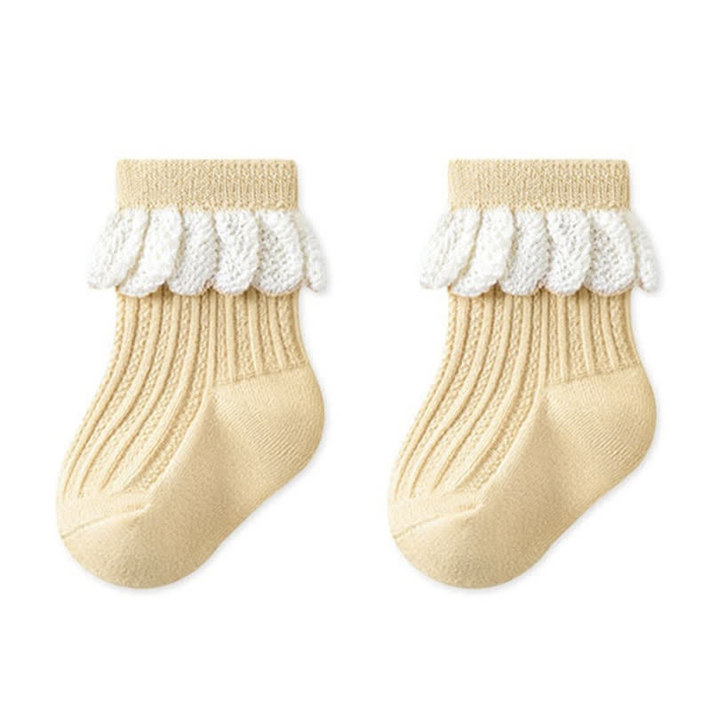 Baby Toddler Girl Lace Socks - Yellow - 3-5T - image 5