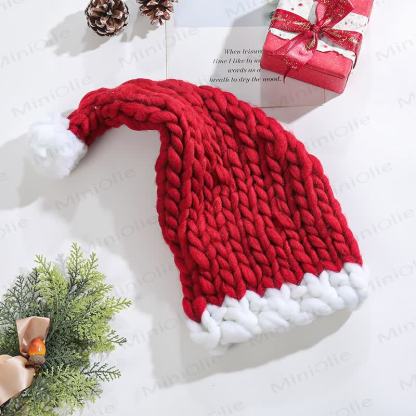 Baby Lovely Knitted Christmas Beanie - Medium Red - Adult - image 4