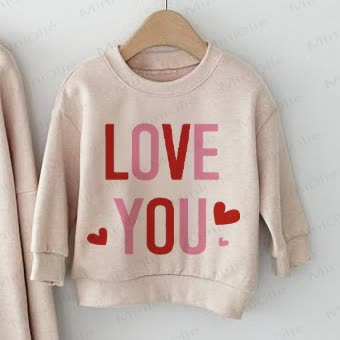 LOVE YOU/LOVE YOU MORE Baby Beige Family Sweatshirt - image 3