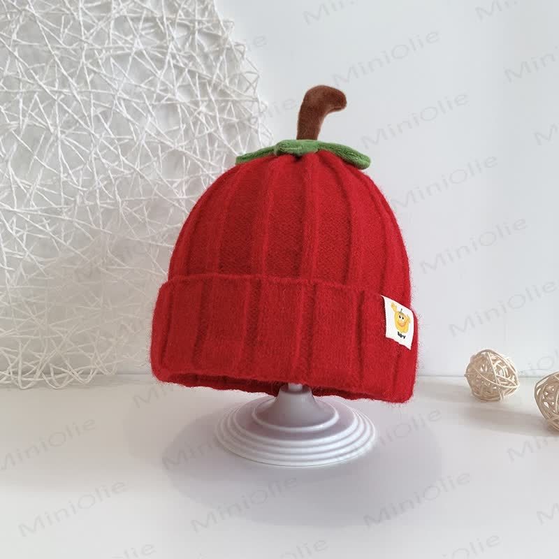 Baby Pumpkin Lovely Knitted Beanie - Red - 3-24M - image 13