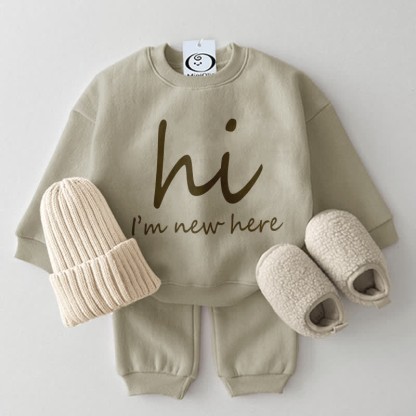 HI I'M NEW HERE Baby 2-Piece Casual Set - Grey Green - 2-3T - image 4