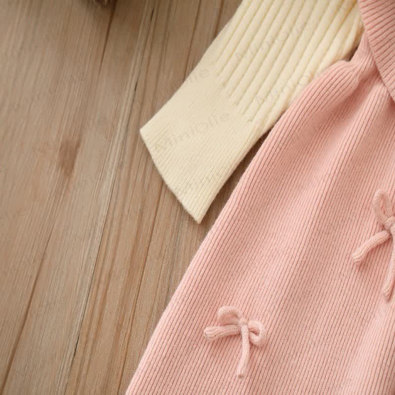 Toddler Girl Bows Knitted Dress - image 7