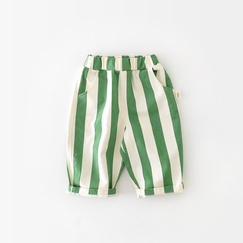 Baby Design Vertical Striped Casual Pants - Green - 2-3T - image 3