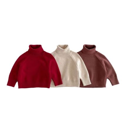 Kid Knitted Solid Color Sweater - image 3
