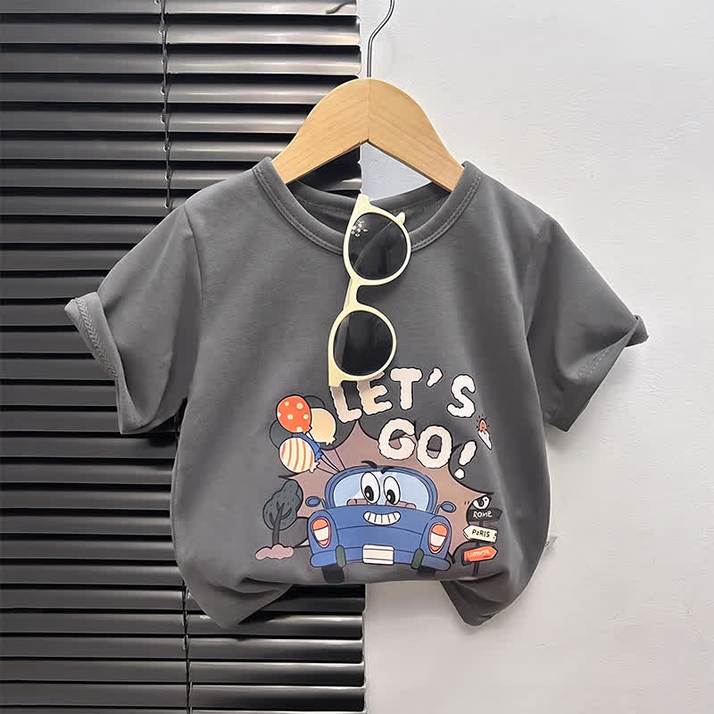Toddler Cartoon Print Boxy T-Shirt - Grey Car - 4-5T - image 11