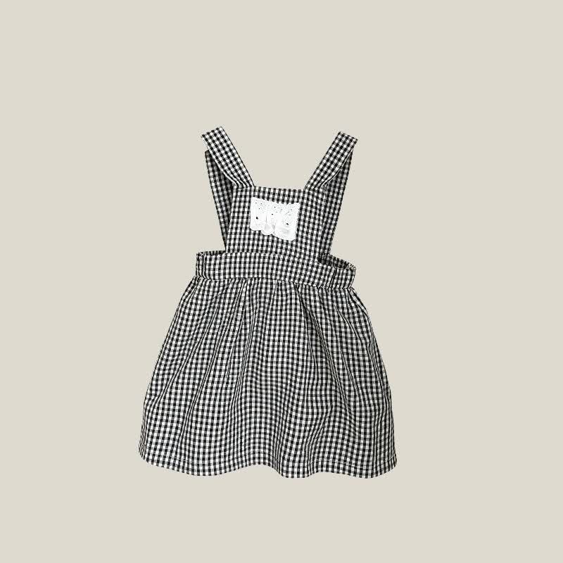 Toddler Baby Girls White Long Sleeve Top or Gingham Pinafore - Gingham Pinafore - 4-5T - image 3