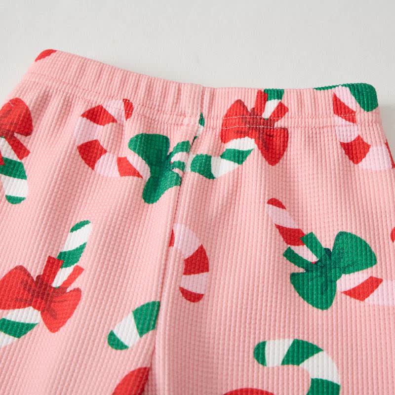 Baby Pink Candy Print Waffle 2-piece Set - image 5