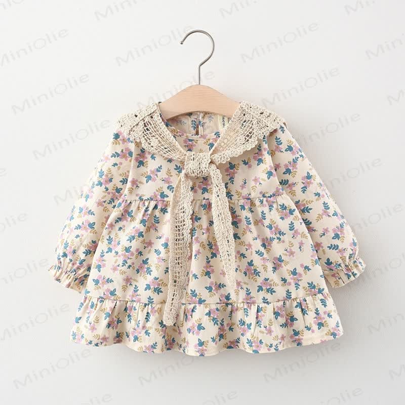 Baby Toddler Floral Dress with Shawl - Blue - 3-5T - image 5