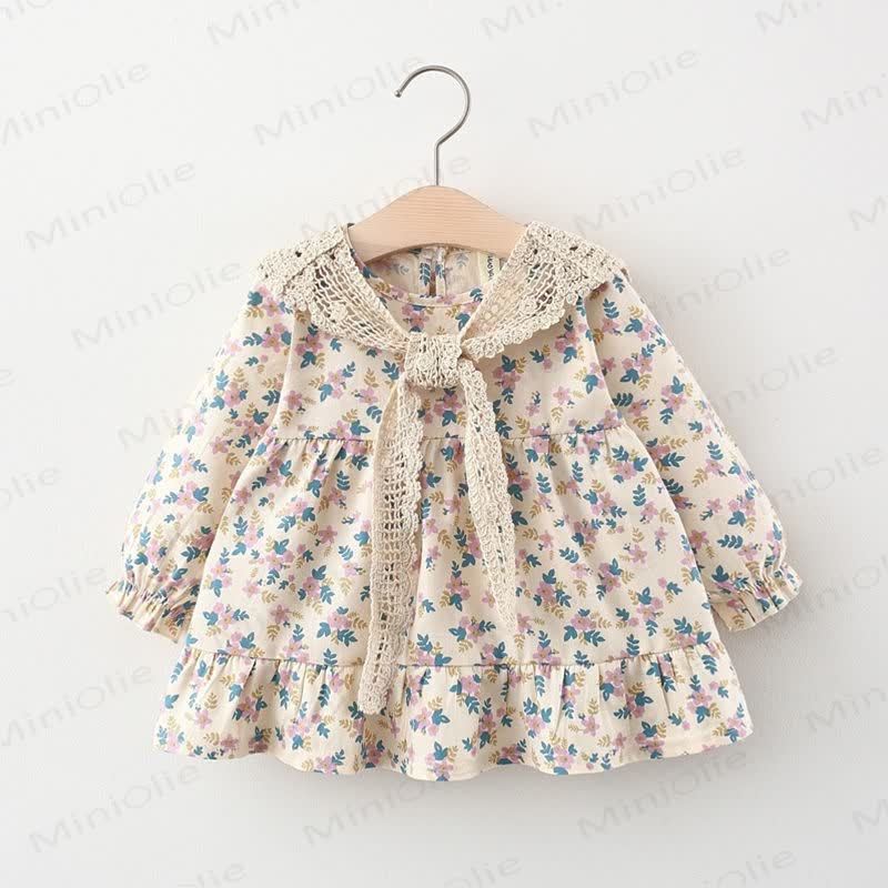 Baby Toddler Floral Dress with Shawl - Blue - 3-5T - image 5