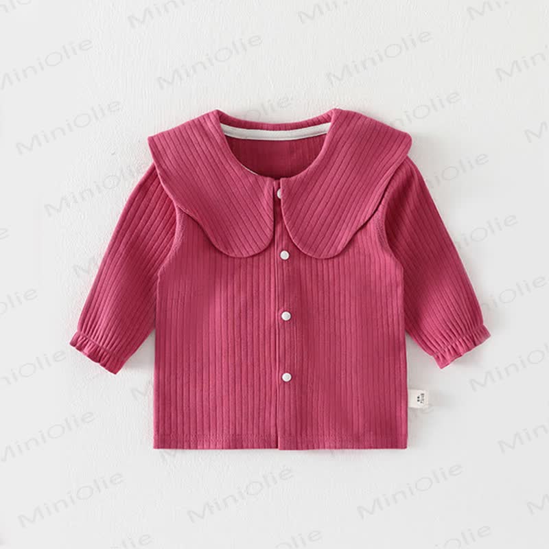 Baby Solid Color Shawl Cardigan T-shirt - Red - 2-3T - image 5