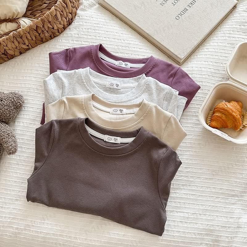 Kid Solid Color Base Layer Soft T-Shirt - image 8
