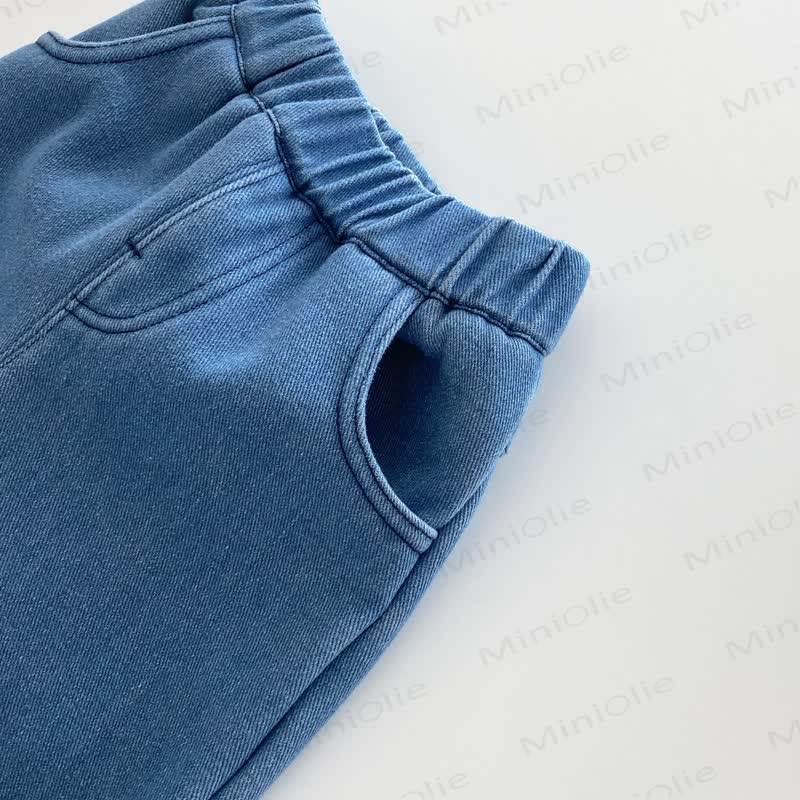 Baby Toddler Girl Denim Fleece Lined Pants - image 9