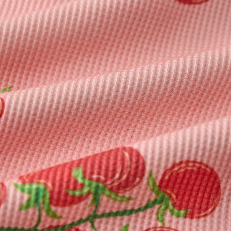 Baby Tomato Print Pink Waffle Sweatshirt 2-piece Set - image 7