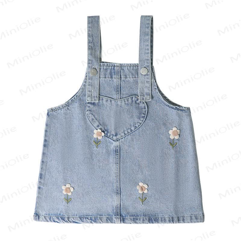Toddler Kid Girl Sweet Flower Denim Suspender Dress - image 5