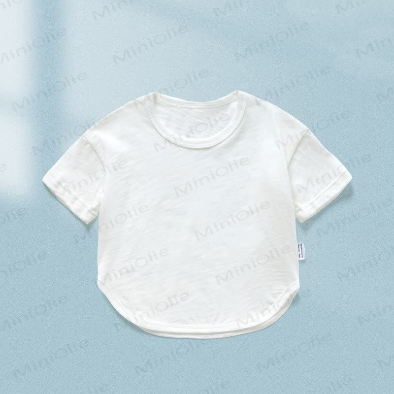 Baby Toddler Solid Color Summer T-shirt - White - 4-5T - image 7