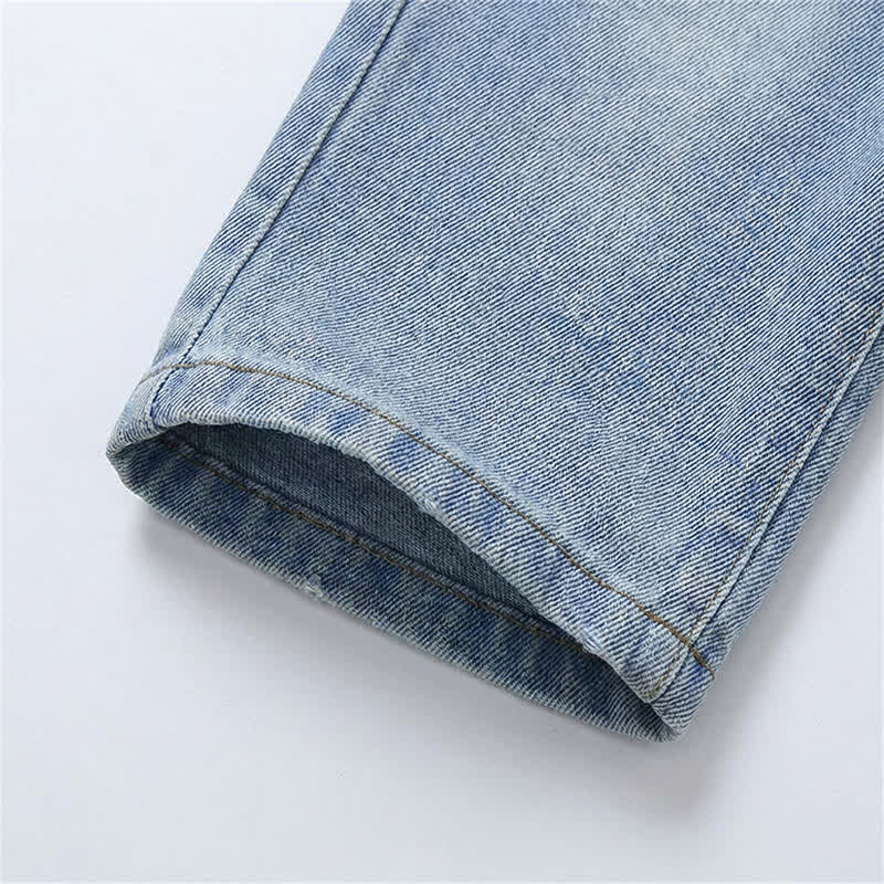 Toddler Embroidered Puppy Light Wash Denim Pants - image 8