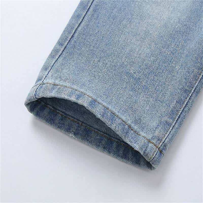 Toddler Embroidered Puppy Light Wash Denim Pants - image 8