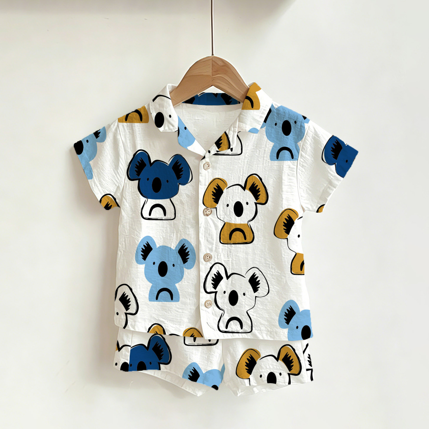 Baby Toddler White Koala Shirt and Shorts 2-piece Set - White - 3-5T - image 1