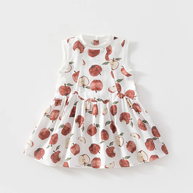 Toddler Baby Girl Fruit Print Sleeveless Dress - White - 4-5T - image 4