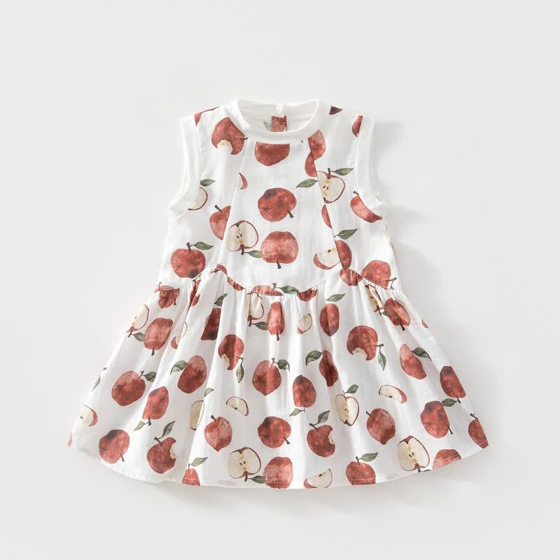 Toddler Baby Girl Fruit Print Sleeveless Dress - White - 4-5T - image 4